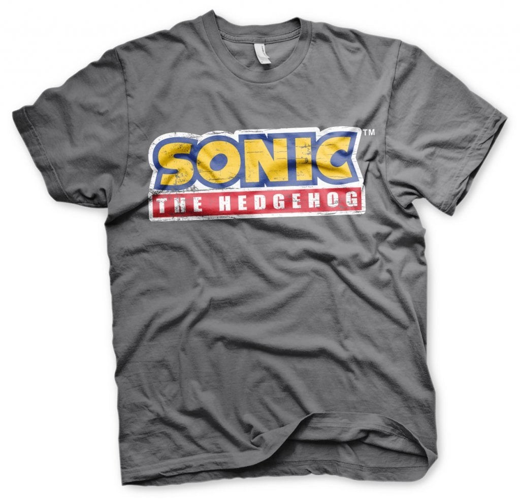 Sonic The Hedgehog Cracked Logo T-Shirt (DarkGrey XL)
