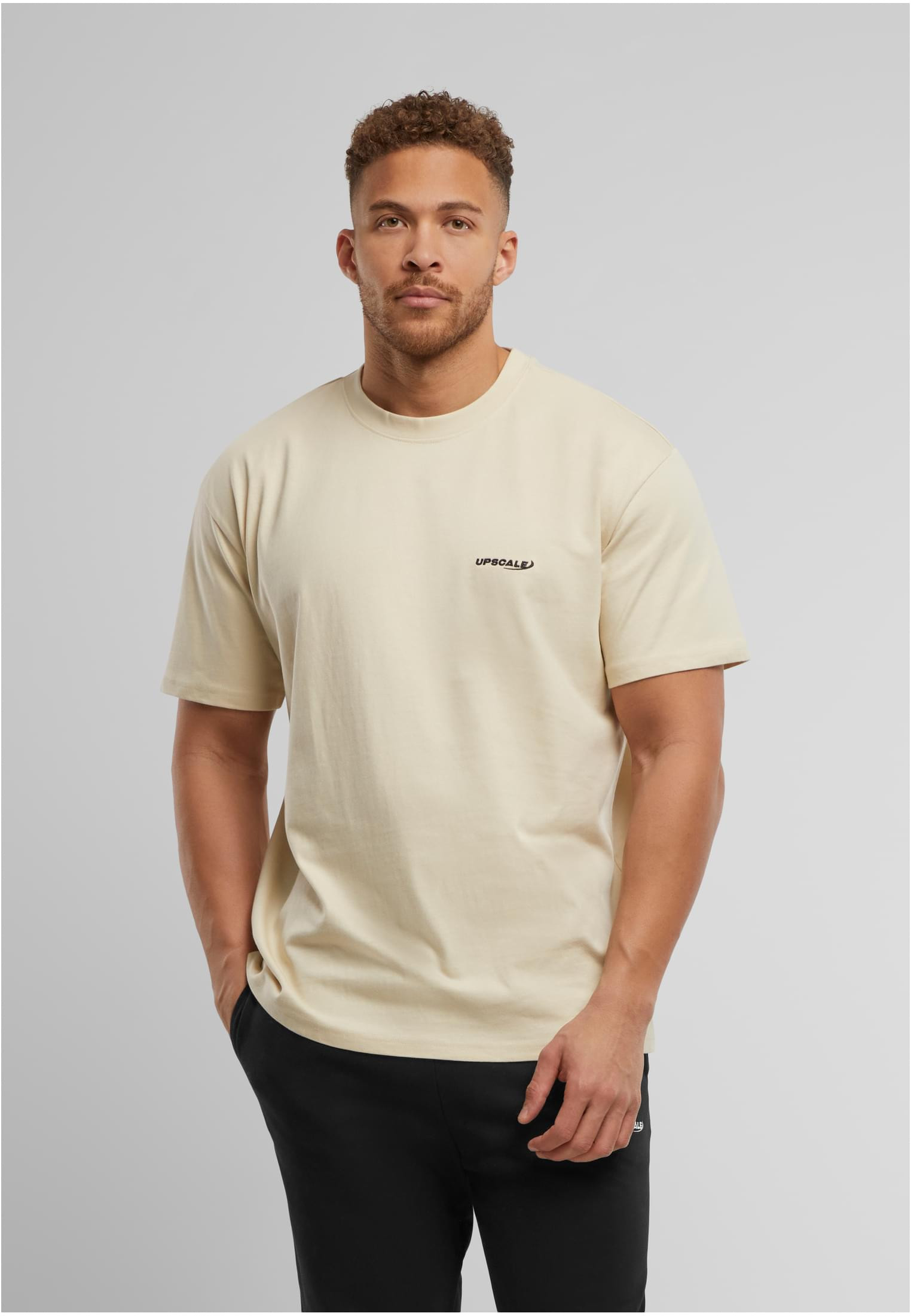 T-shirt med logotyp bröst regular – sand (3XL sand)