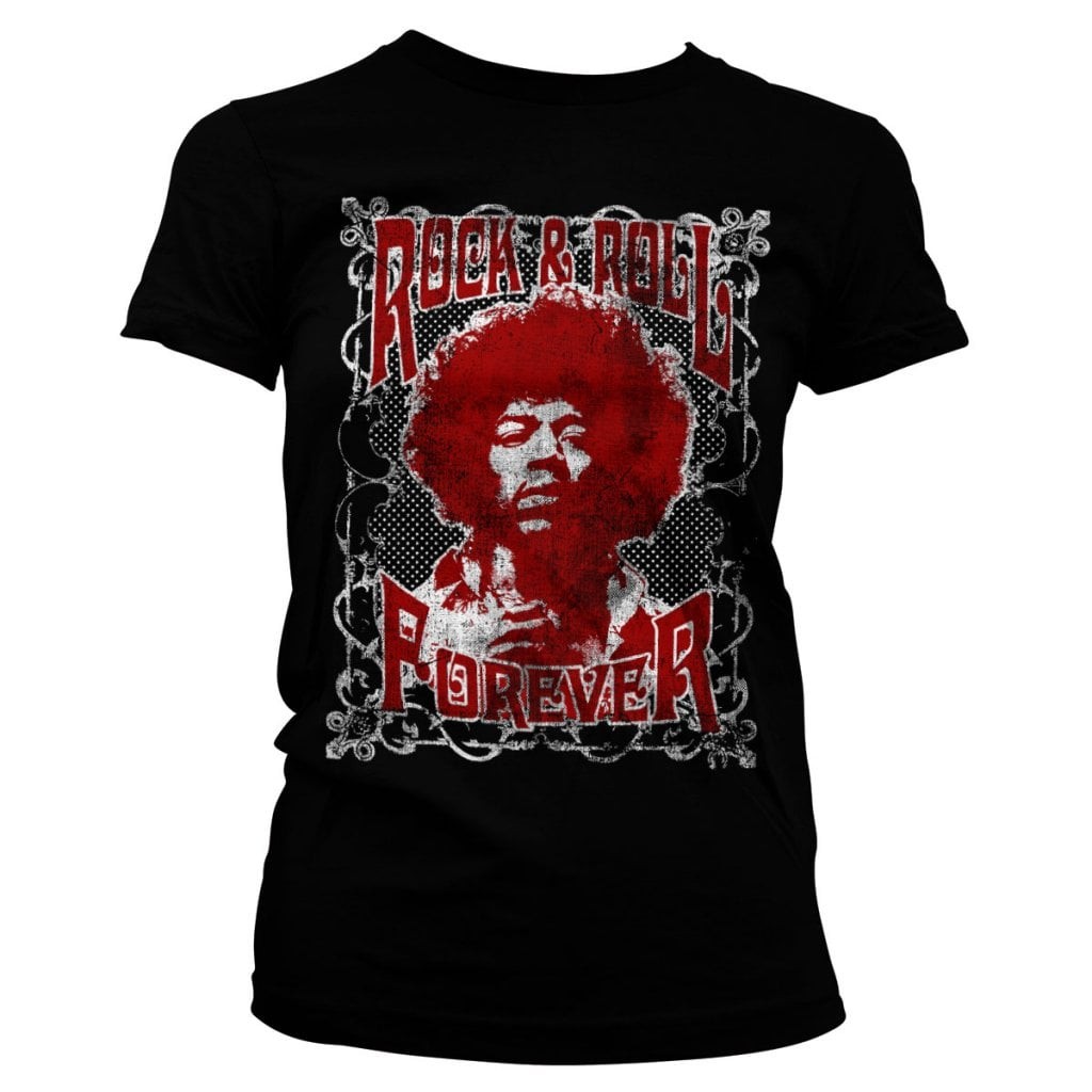 Jimi Hendrix - Rock 'n Roll Forever Tjej T-shirt (Black XXL)