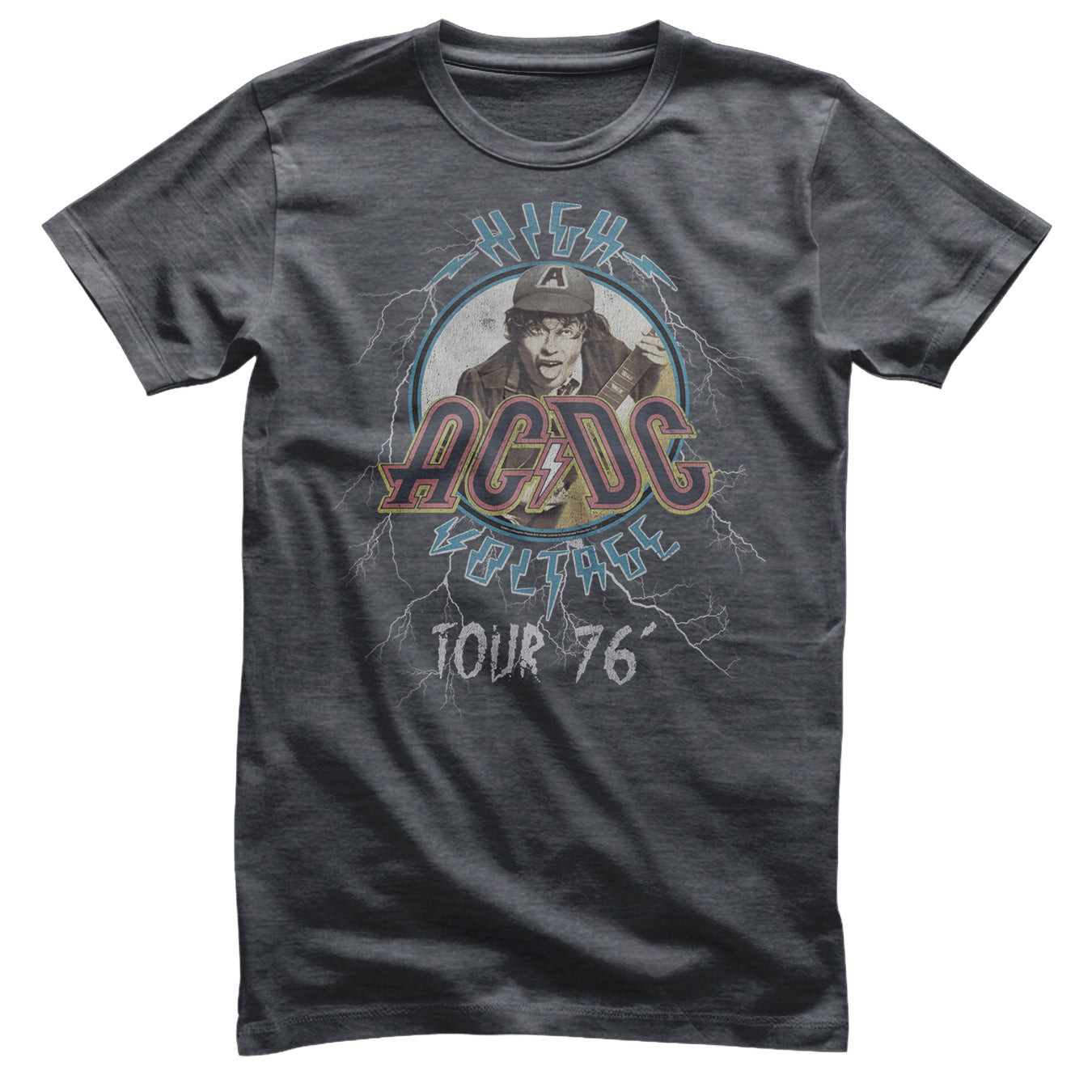 AC/DC High Voltage Tour 76 T-Shirt (L DarkHeather)