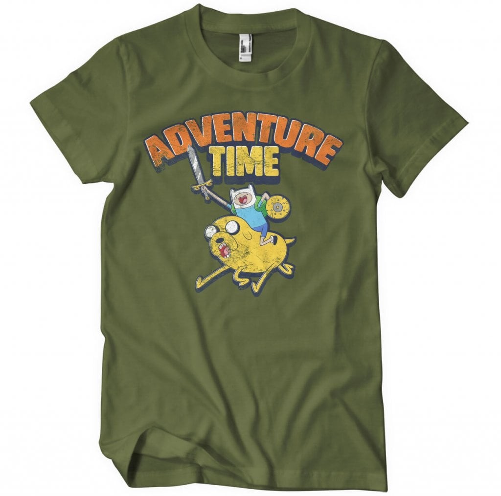 Adventure Time Washed T-Shirt (Olive L)