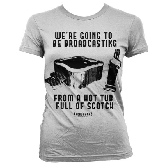 Hot Tub Full Of Scotch Girly T-Shirt (L White)