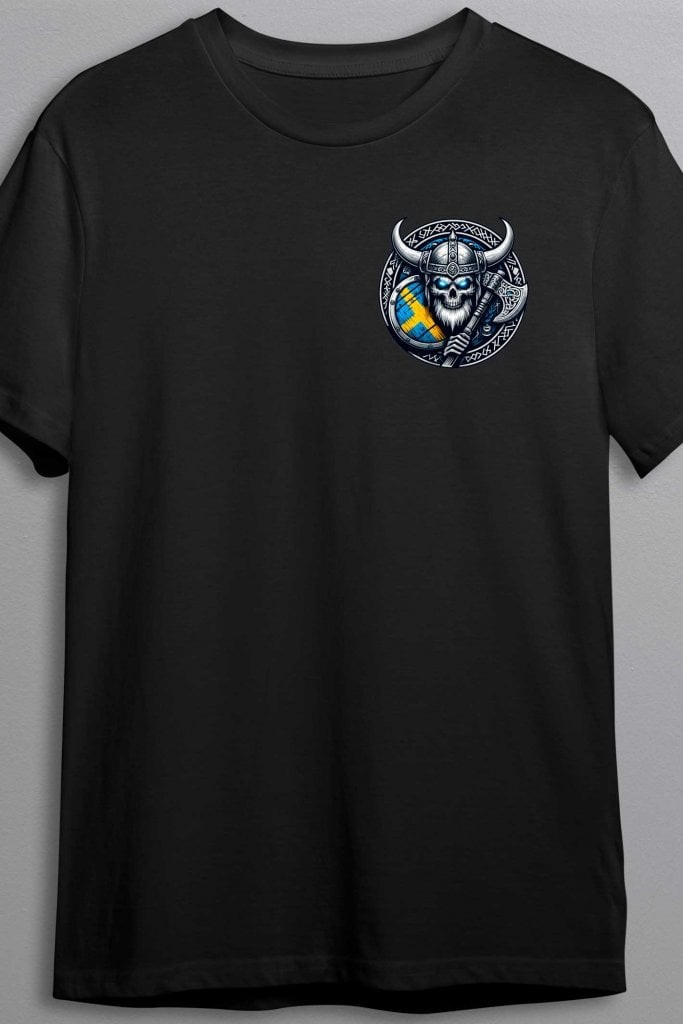 Swedish viking skull tee (S Herr)