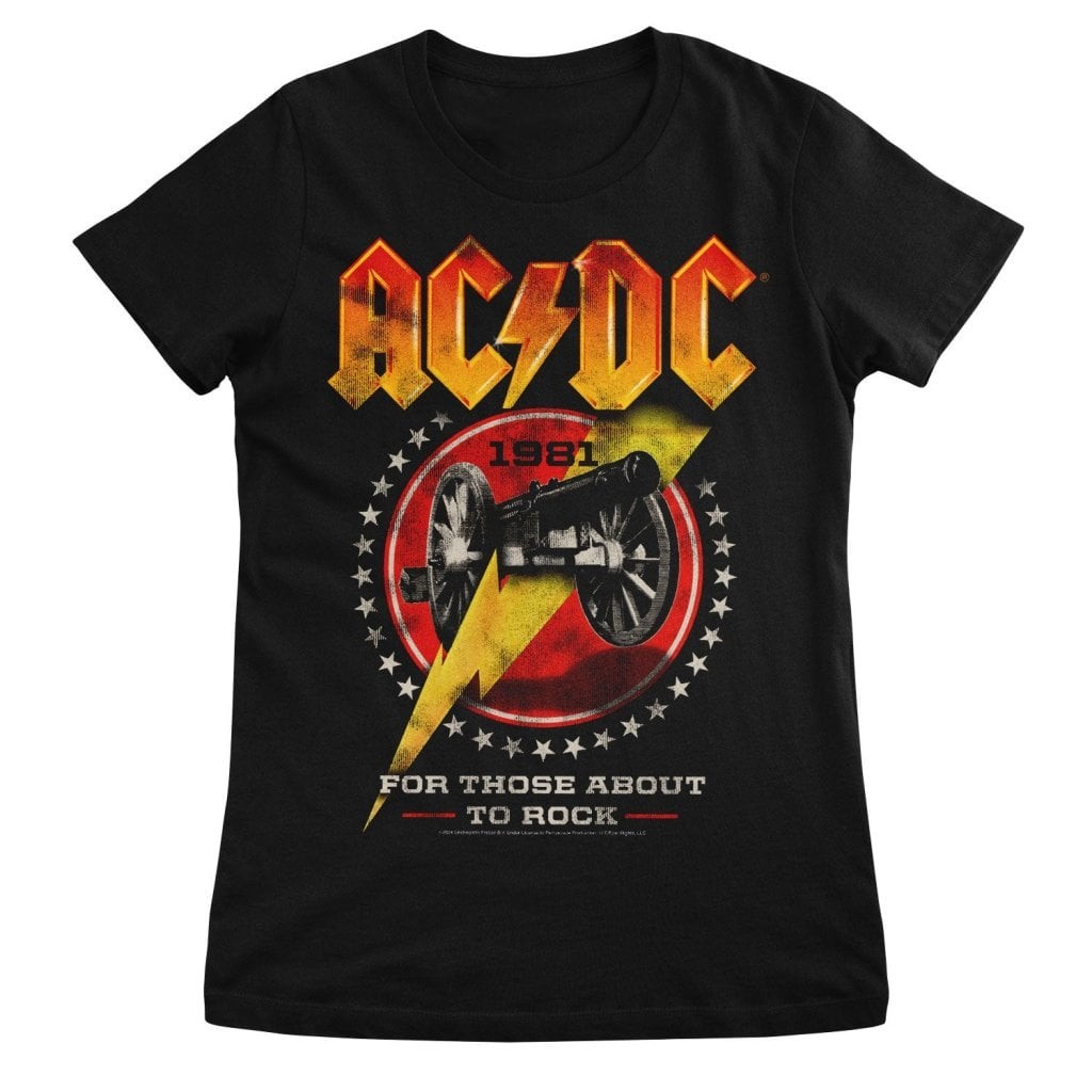 AC/DC - 1981 For Those About To Rock Girly Tee (Black XL)