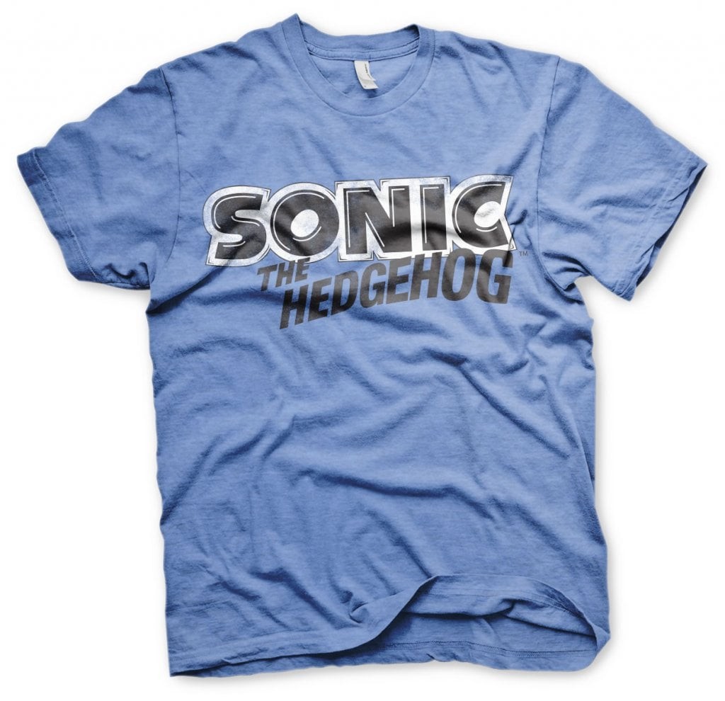 Sonic The Hedgehog Classic Logo Tee (Blue-Heather L)