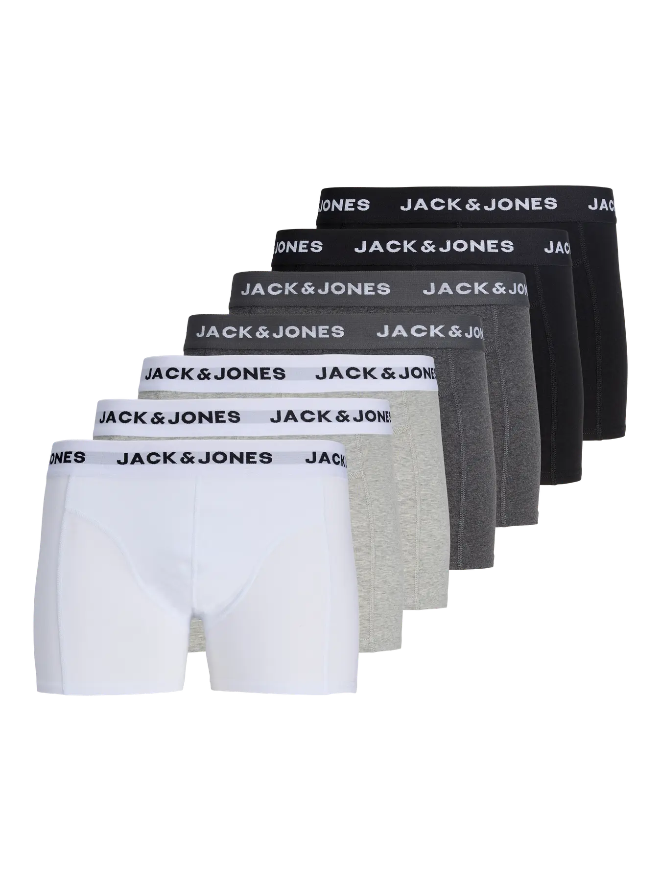 Komfortabla Trunks i 7-Pack (M White Dark grey melange - Dark grey melange - Black - Black - Light grey melange - Light grey me)