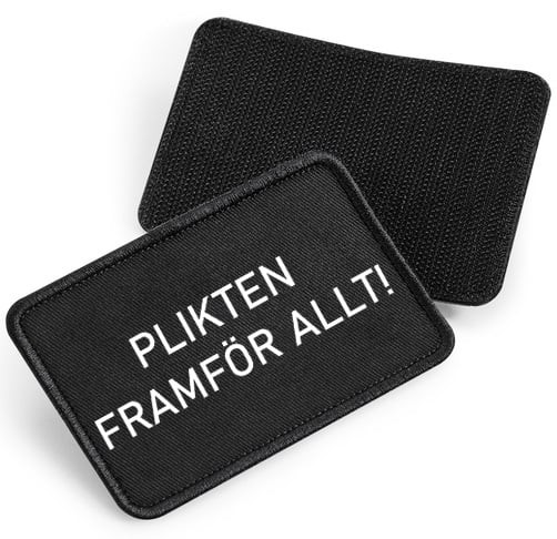 Plikten Framför Allt - tygpatch med kardborre (Black Onesize)