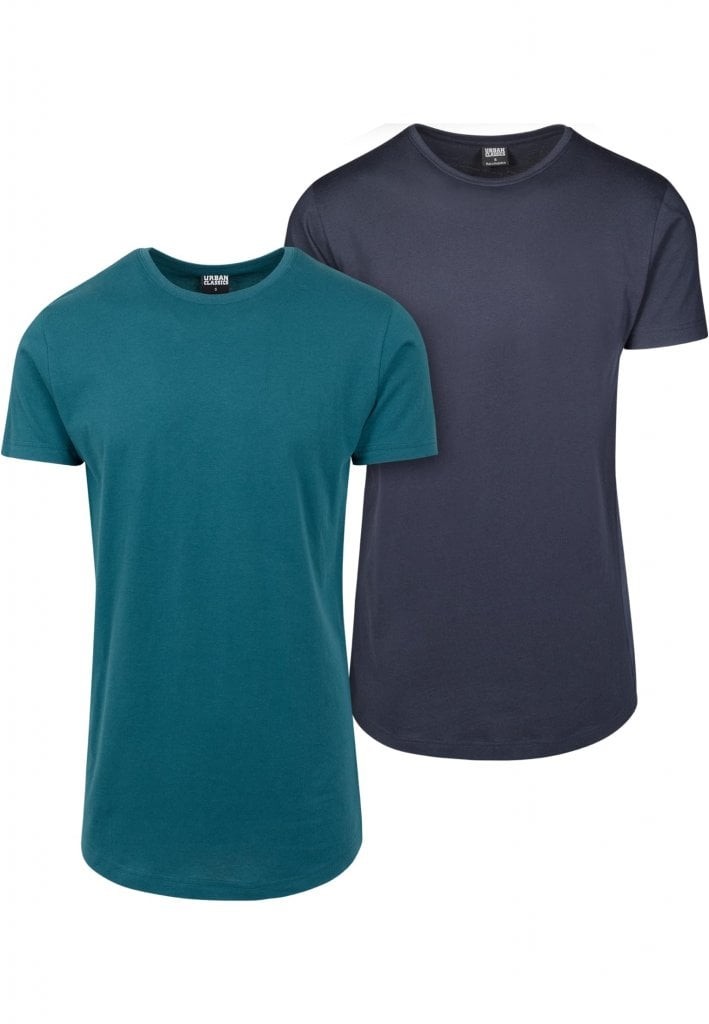 Figursydd Lång T-shirt herr 2-pack (2XL jasper/navy)