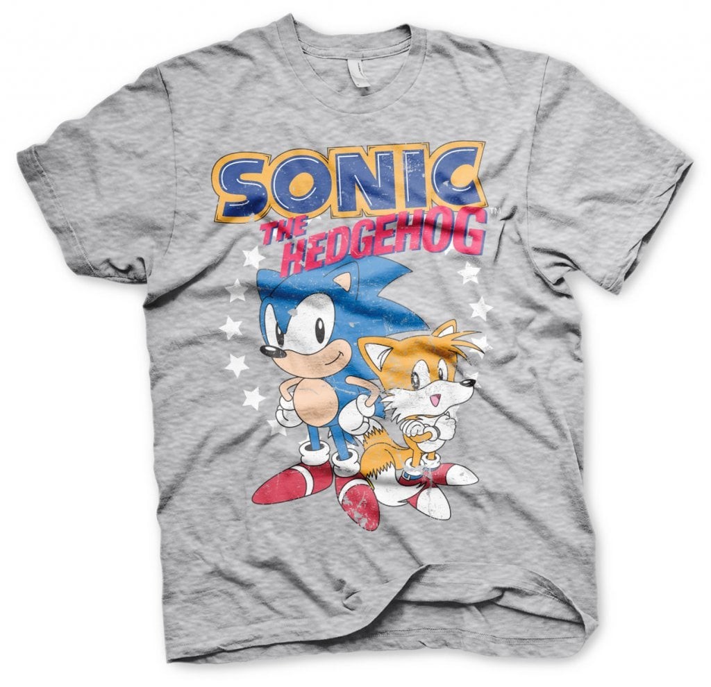 Sonic The Hedgehog - Sonic & Tails T-Shirt (Hather-Grey XXL)