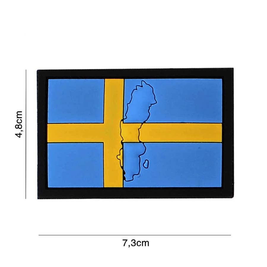 Svenska flaggan med konturer PVC patch