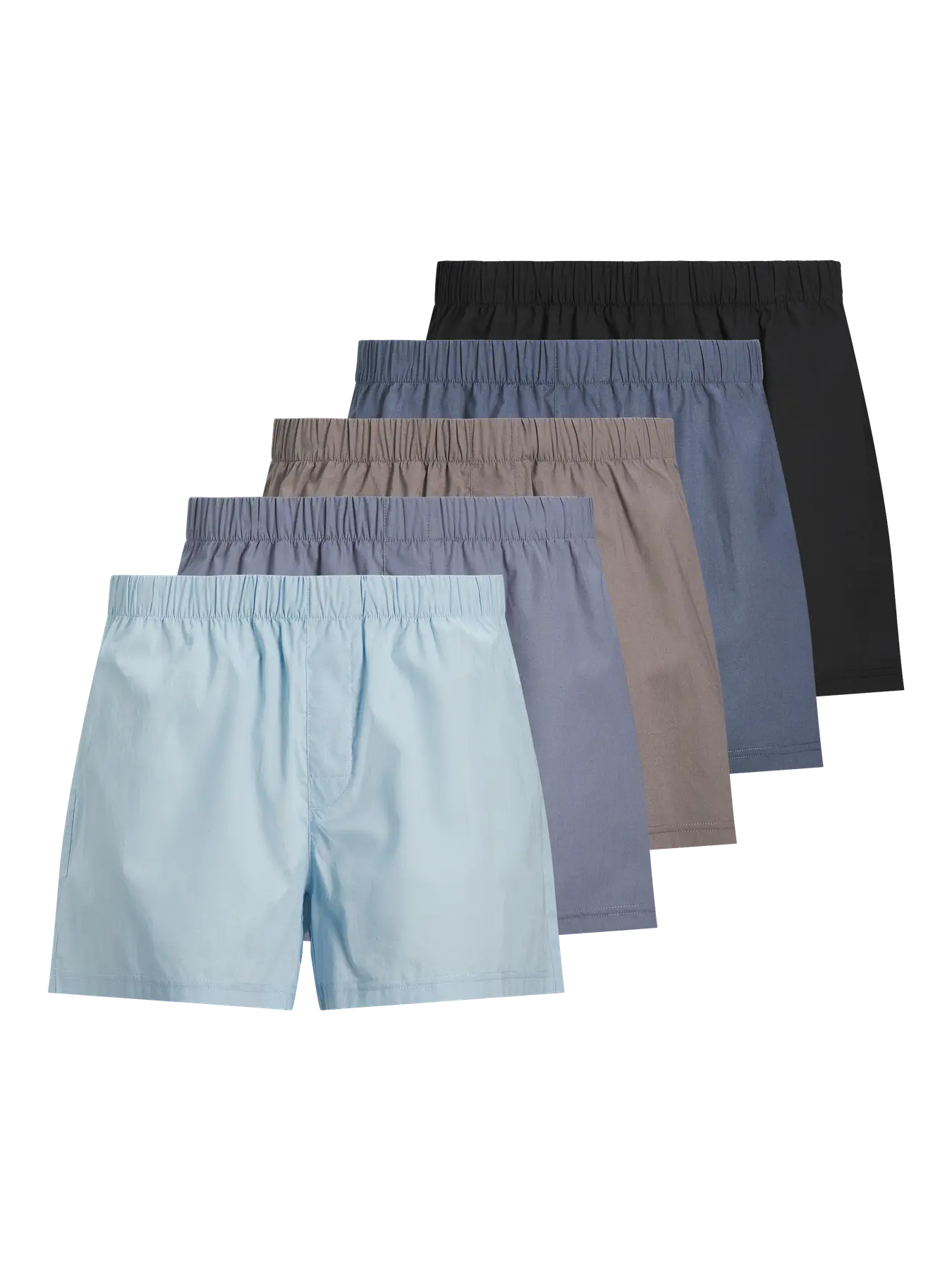 Rymliga boxershorts - 5-pack (M Chambray Blue Troposphere - City Skyline - Naval - Black)