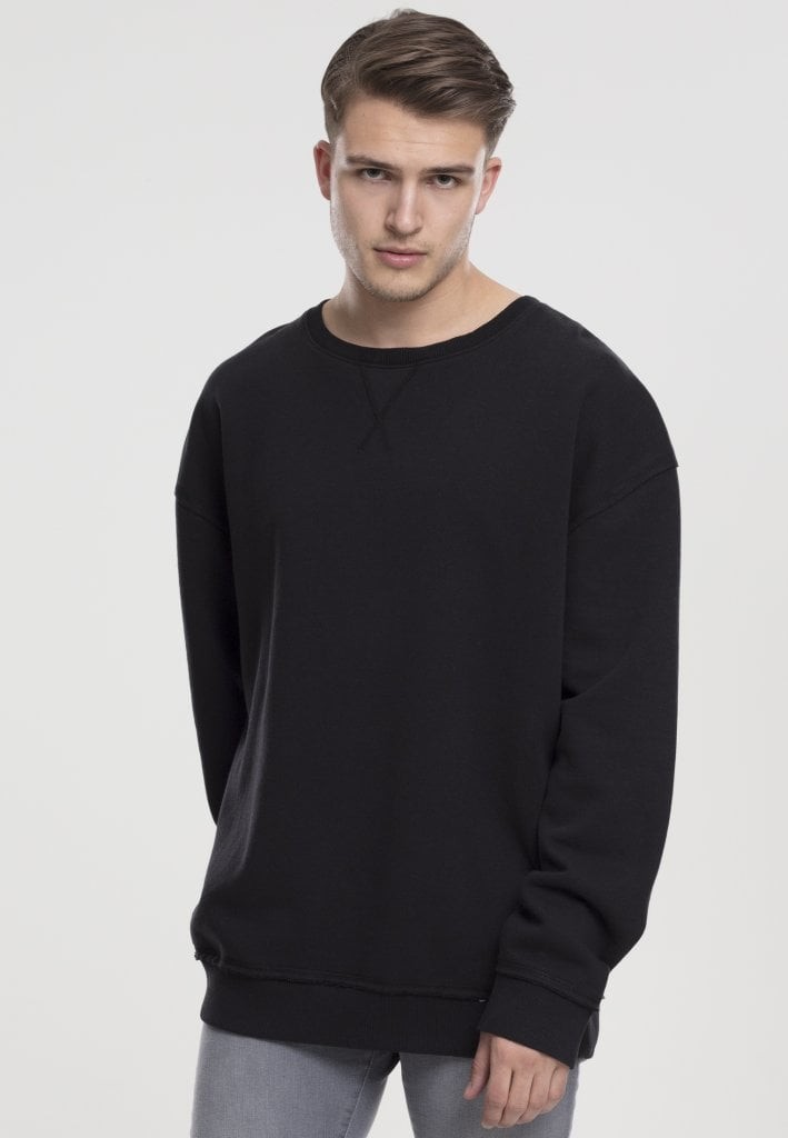 Svart oversized sweatshirt open edge (4XL black)