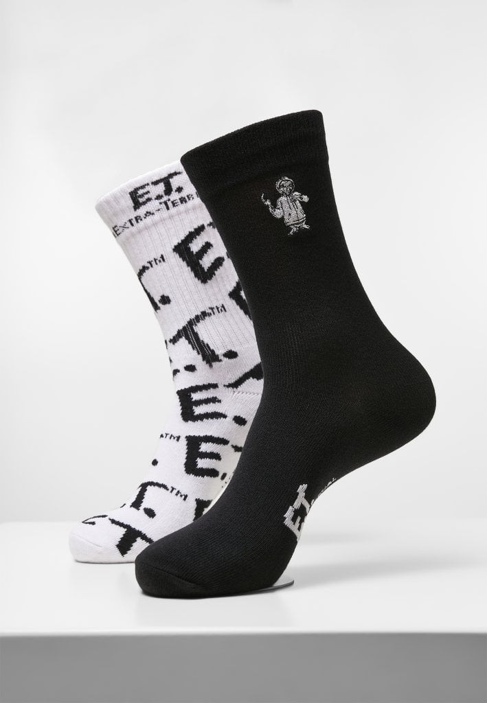 E.T. strumpor 2-pack (black/white 35-38)