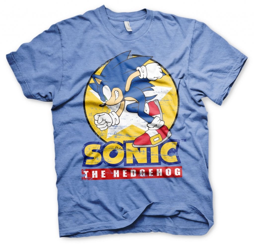 Fast Sonic - Sonic The Hedgehog T-Shirt (Blue-Heather XL)