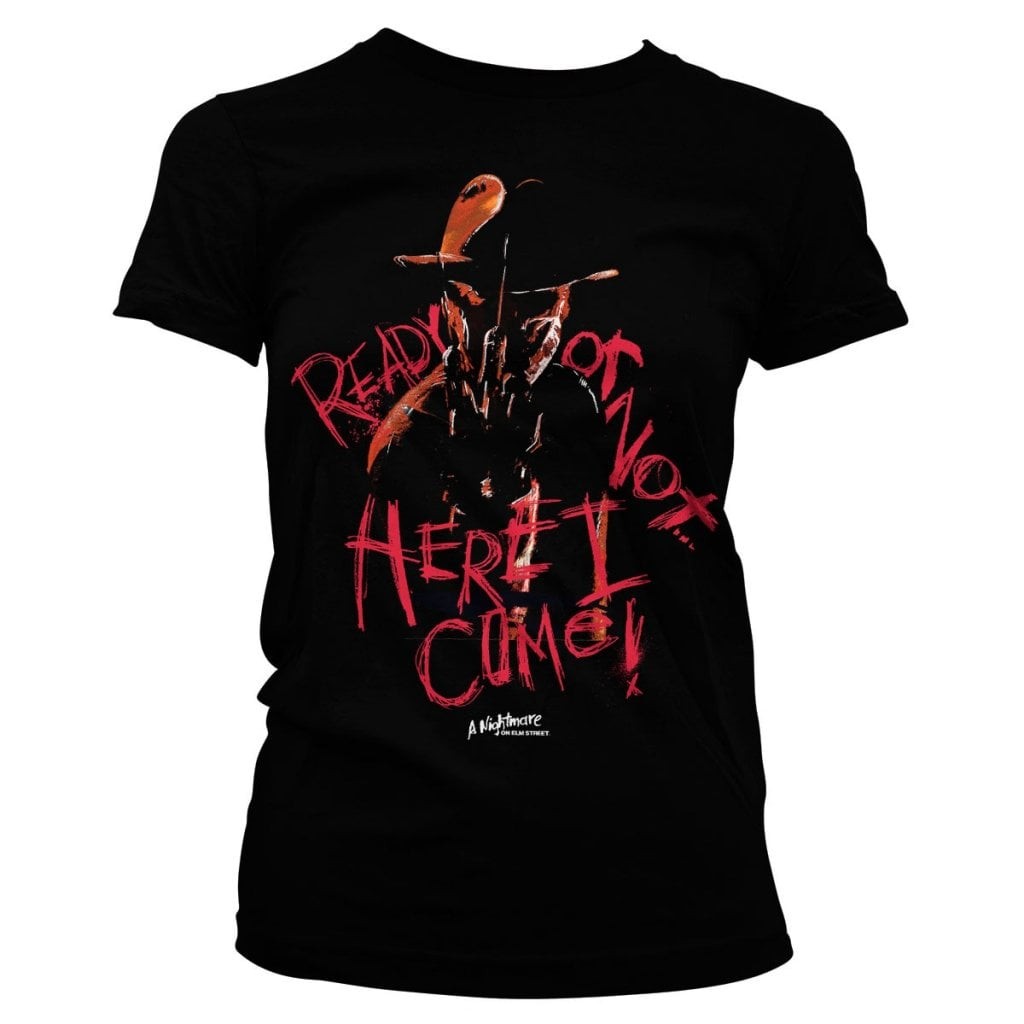 A Nightmare On Elm Street - Here I Come Girly Tee (Black M)