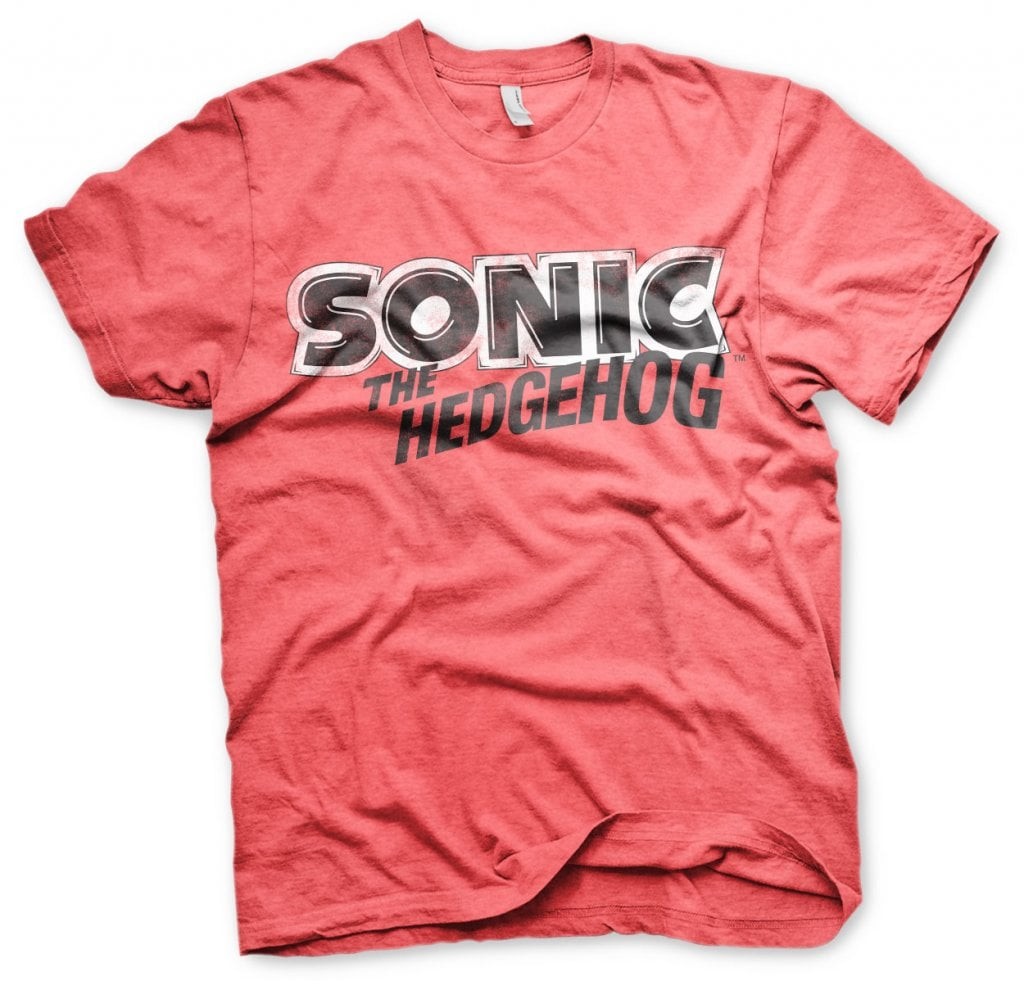 Sonic The Hedgehog Classic Logo Tee (Red-Heather M)