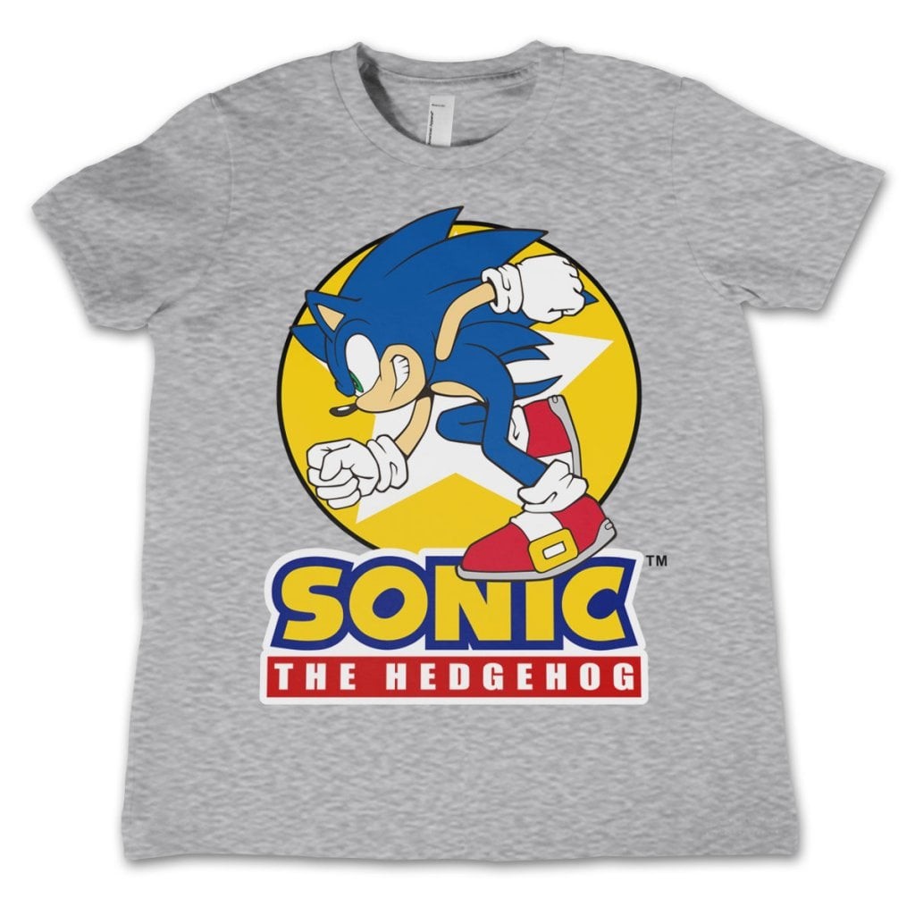 Fast Sonic - Sonic The Hedgehog Kids T-Shirt (Heather-Grey 9-10 år)