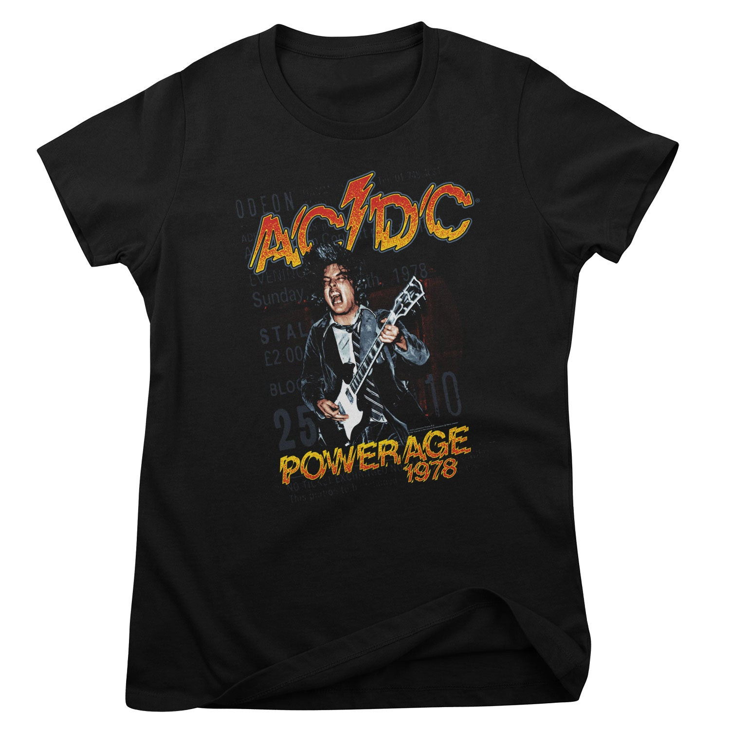 AC/DC - Powerage 1978 Girly Tee (L Black)