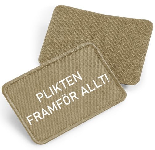 Plikten Framför Allt - tygpatch med kardborre (Desert sand Onesize)