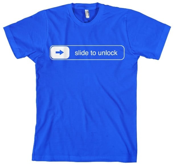 Slide To Unlock T-Shirt (Blue XL)