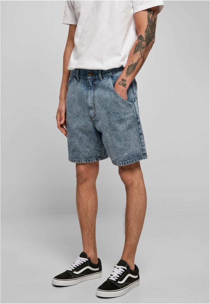 Ekologiska denim bermudashorts herr (33 light skyblue acid washed)