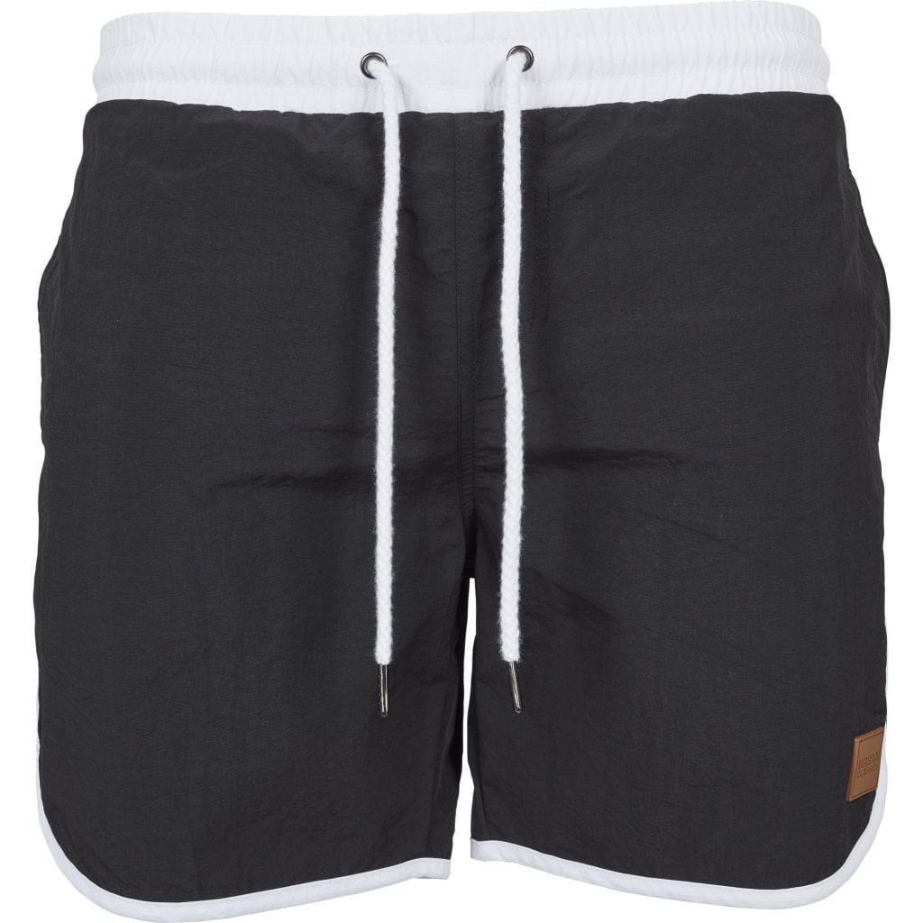 Retro badshorts svart/vit (M)
