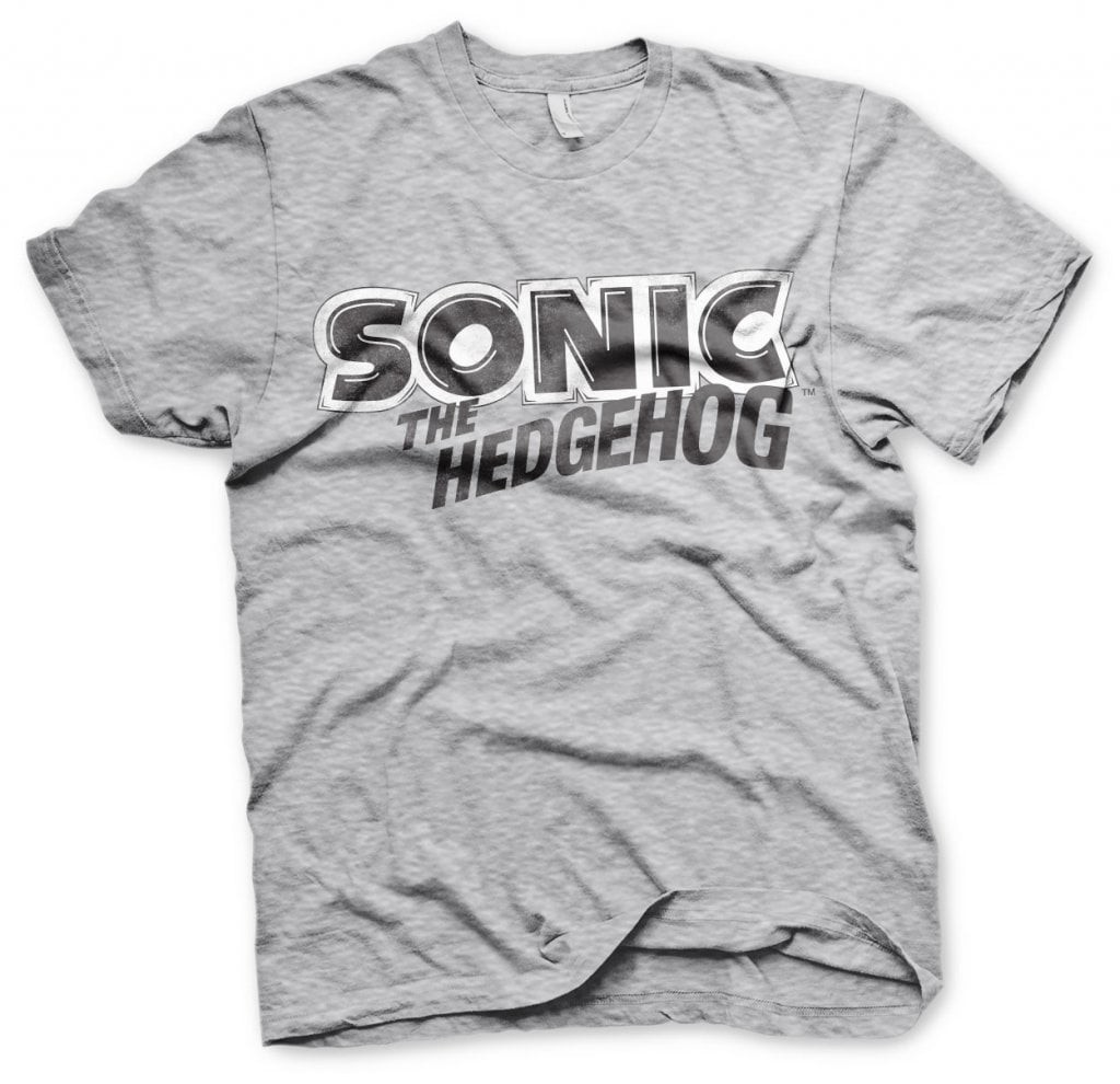 Sonic The Hedgehog Classic Logo Tee (Heather-Grey M)