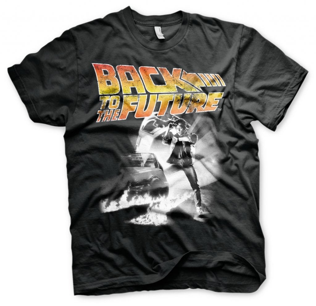 Back To The Future Poster T-Shirt (Black L)