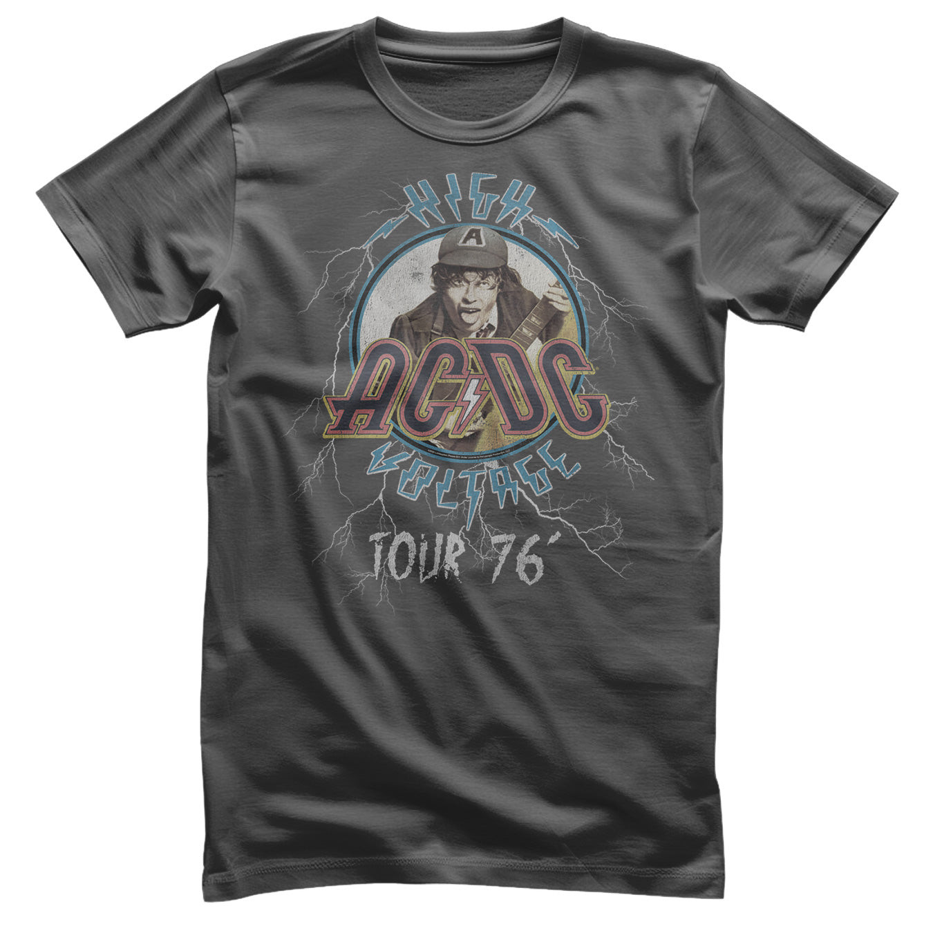 AC/DC High Voltage Tour 76 T-Shirt (L DarkGrey)