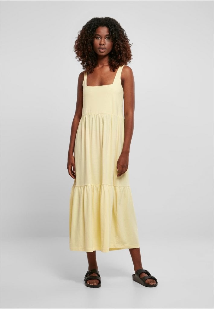 Ladies 7/8 Length Valance Summer Dress (L softyellow)