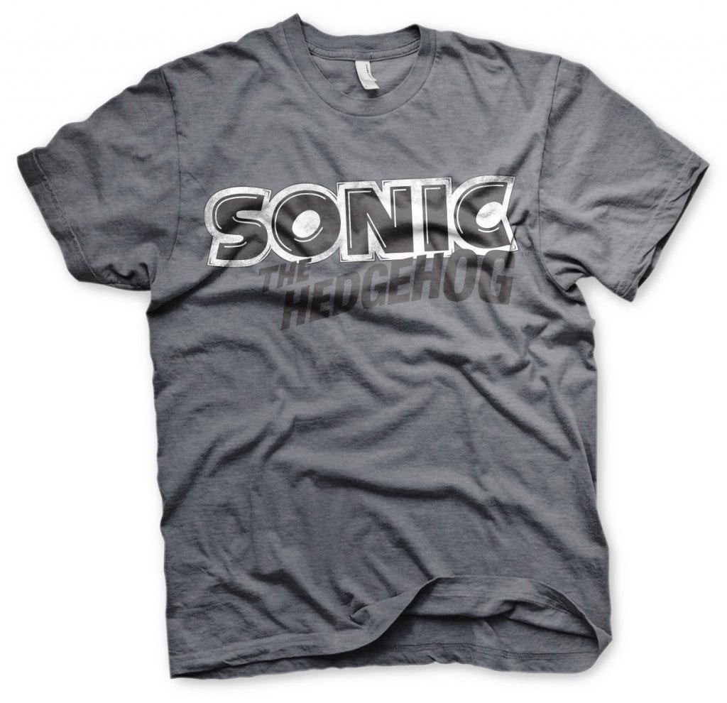 Sonic The Hedgehog Classic Logo Tee (Dark-Heather M)