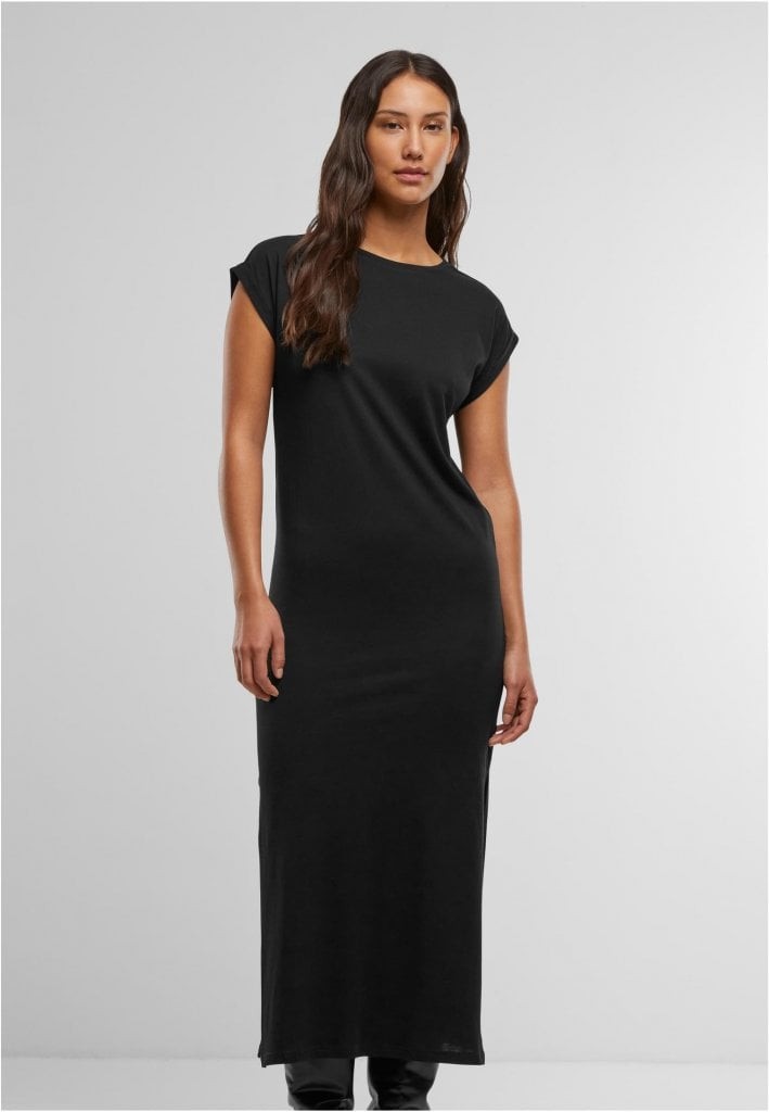 Ladies Viscose Extended Shoulder Dress (black M)