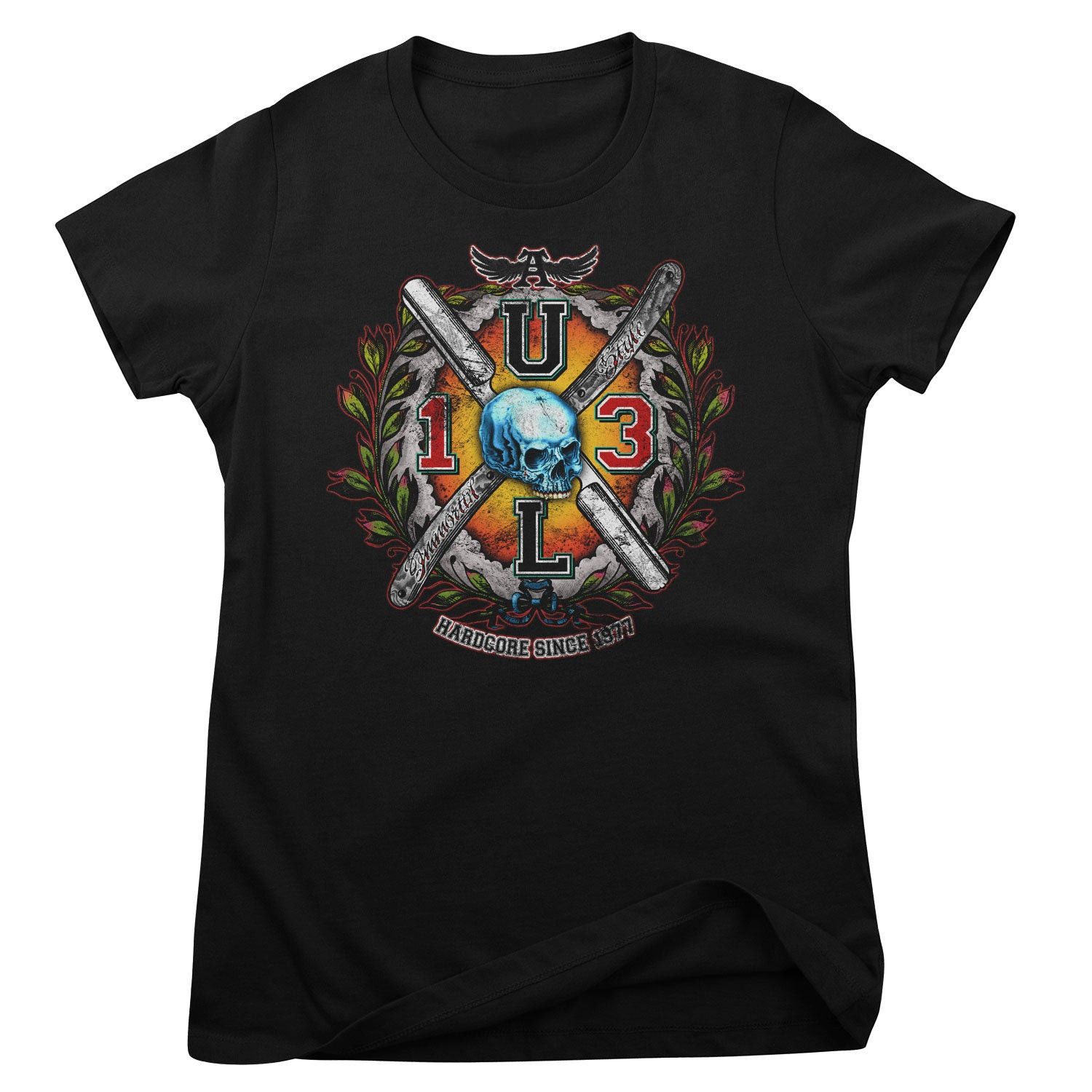 UL13 - Hardcore Since 1977 Girly Tee (L Black)