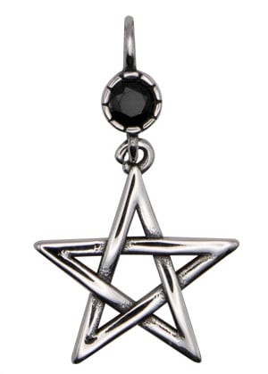 "Pentacle" black zirconia - halsband
