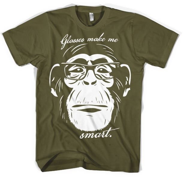 Glasses Makes Me Smart T-Shirt (S Olive)