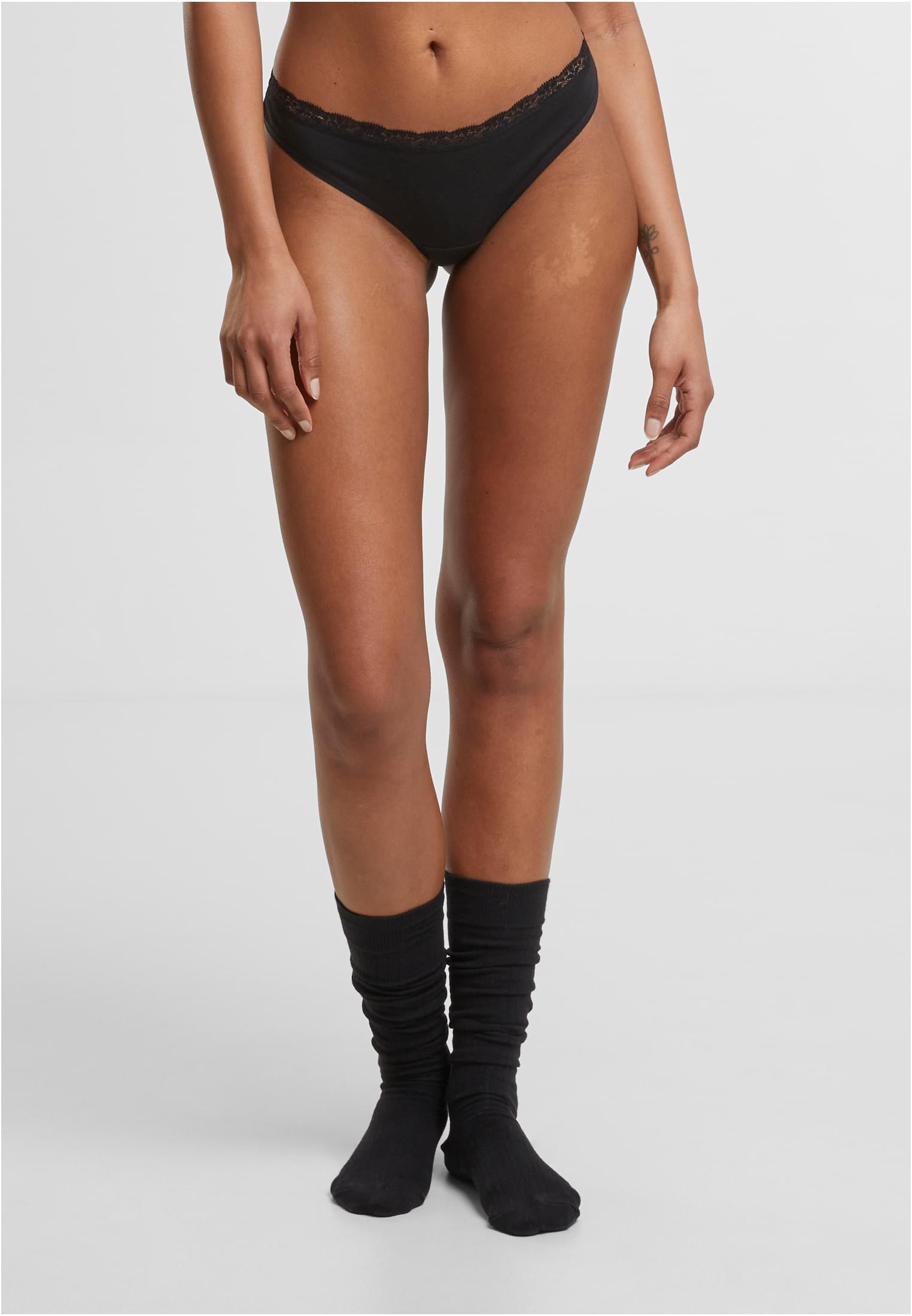 Basic Tanga Lace trosor 5-Pack (XS black+black+black+black+black)