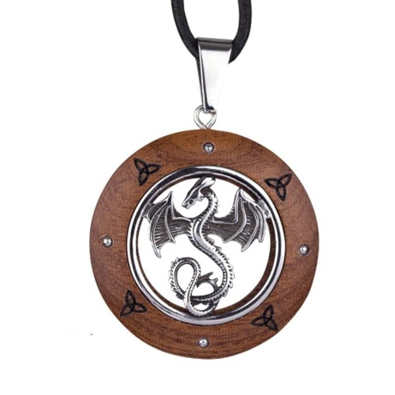Dragon trähänge halsband