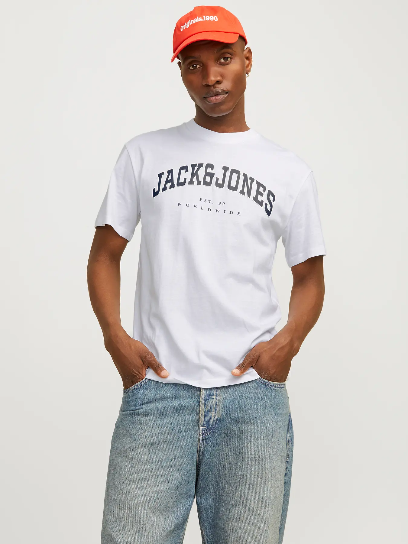 Avslappnad Varsity T-shirt Jack & Jones (L White)