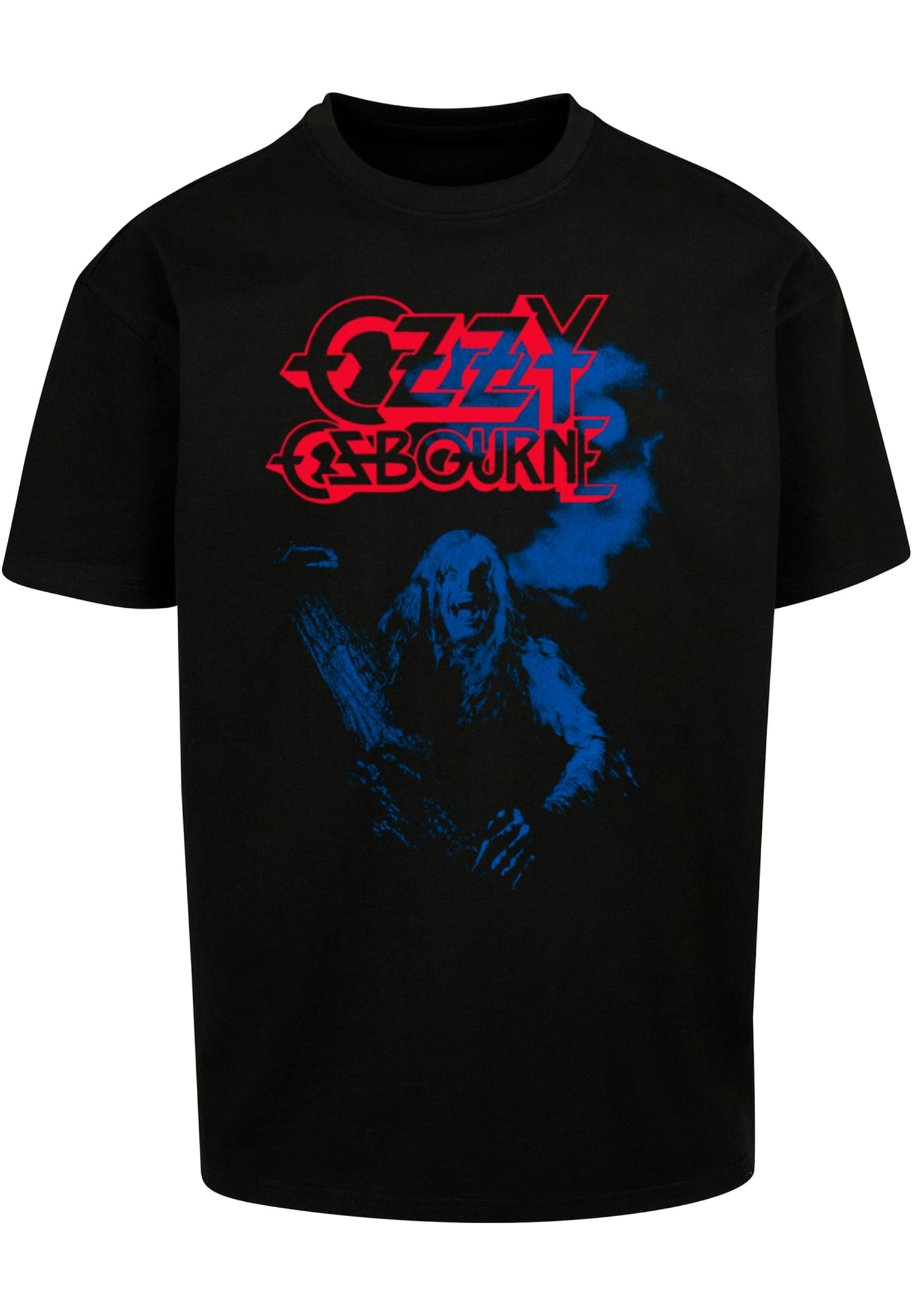 T-shirt för herr med logotyp bröst, tryck– svart (XS svart)
