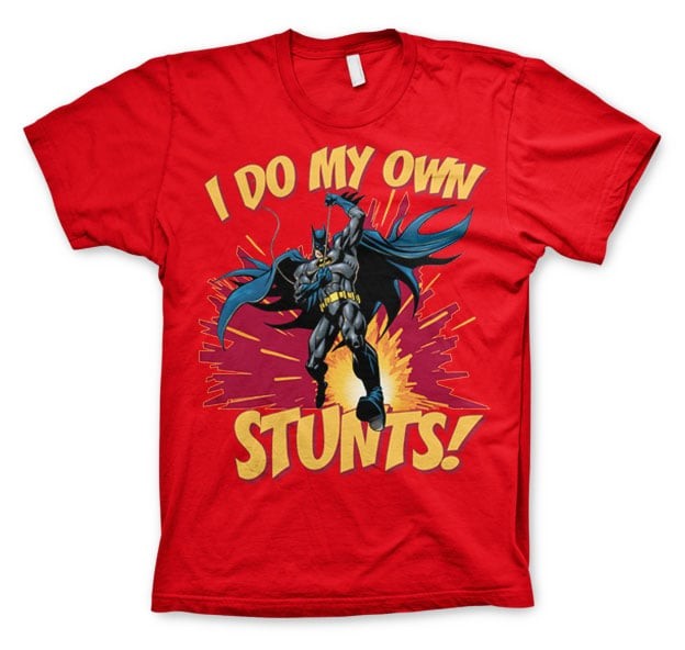 Batman - I Do My Own Stunts T-Shirt (L Red)