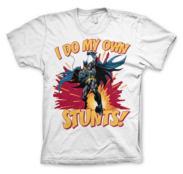 Batman - I Do My Own Stunts T-Shirt (L White)