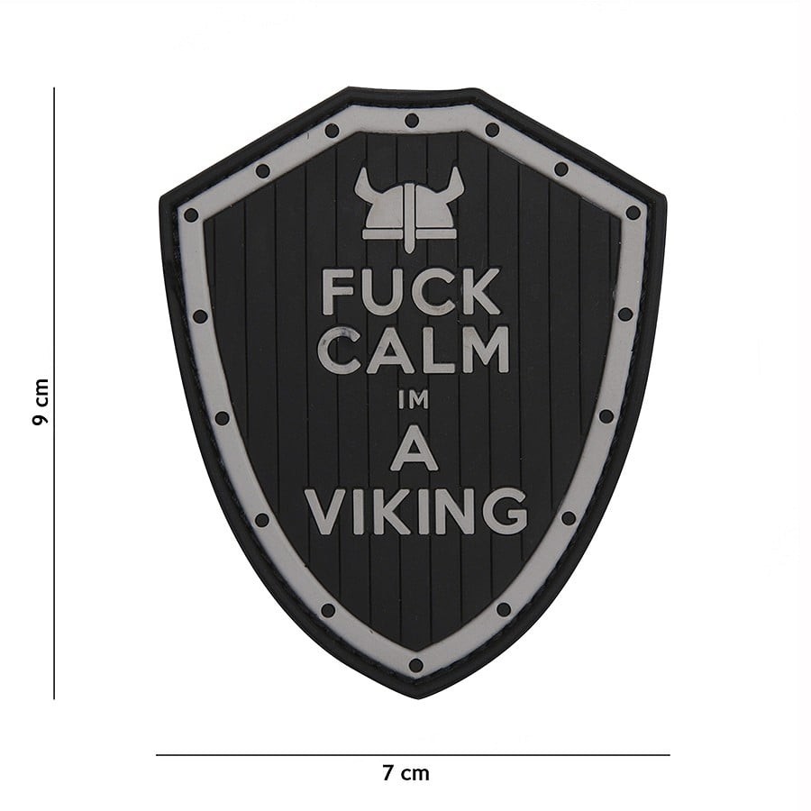 F*ck calm - Svart/grå - PVC patch