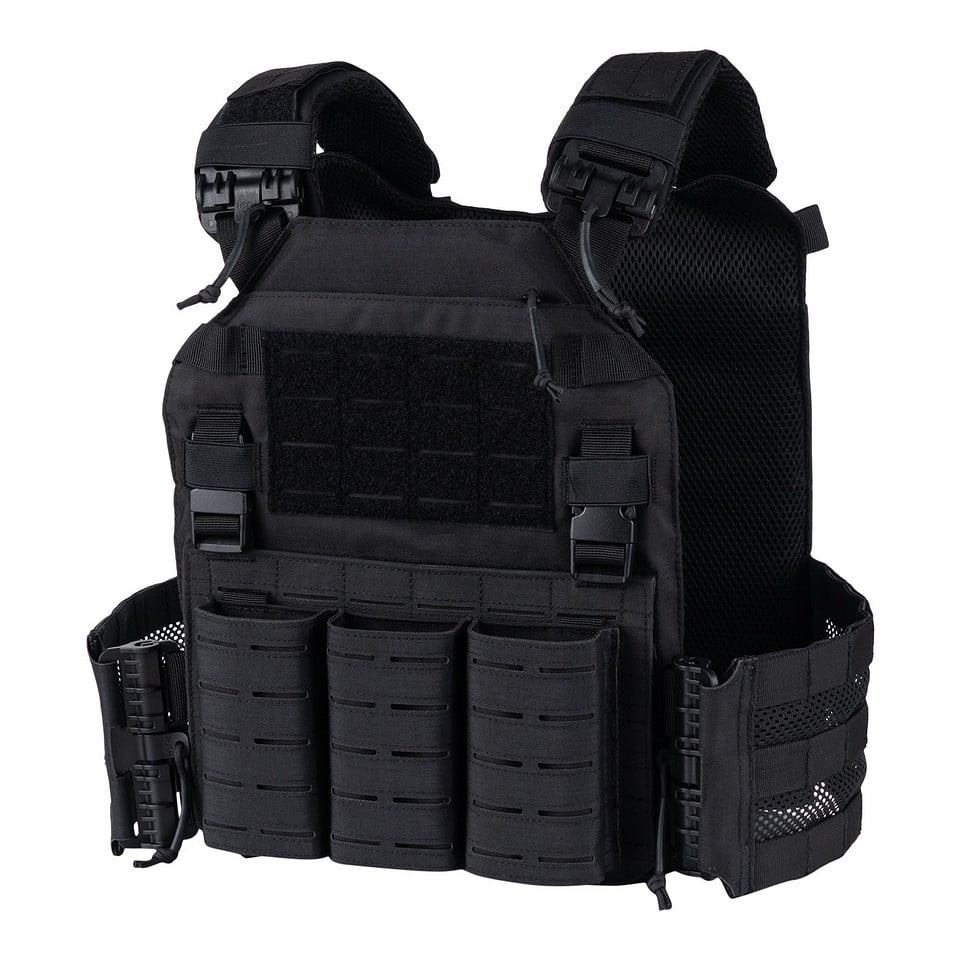 Laserskuren stridsväst plattbärare (Black)