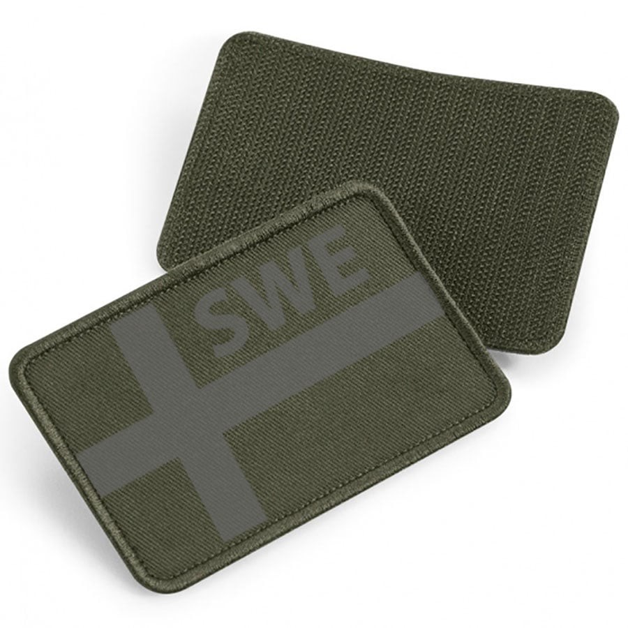 SWE gray flag - tygpatch med kardborre (Military green Onesize)