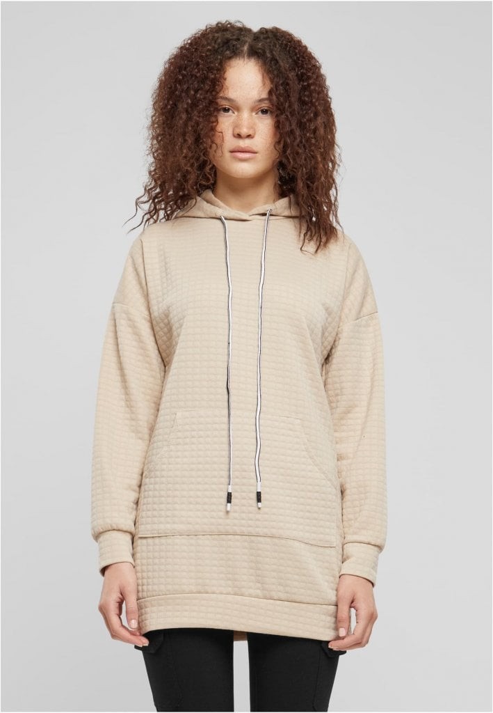 Huvtröja dam med diamant mönster (L beige)