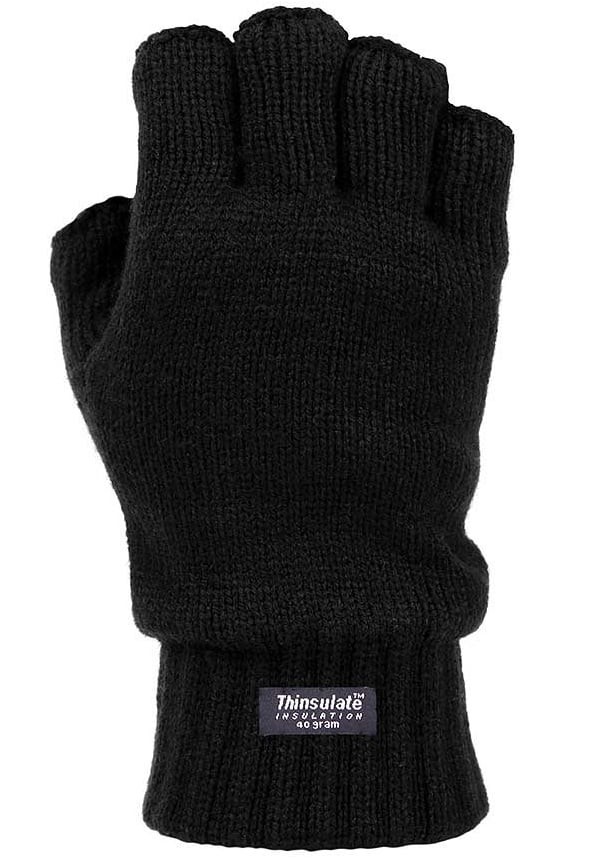 Svarta fingerlösa vantar