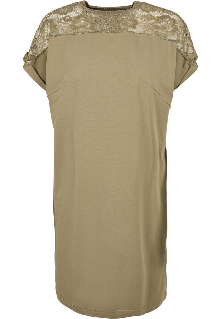 Kort klänning med spets (S Khaki)
