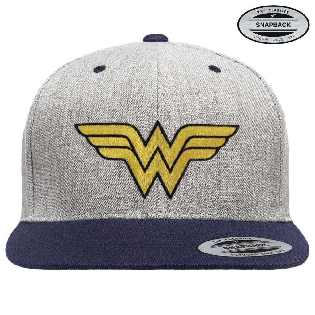 Wonder Woman Premium Snapback Cap (HeatherGreyNavy)