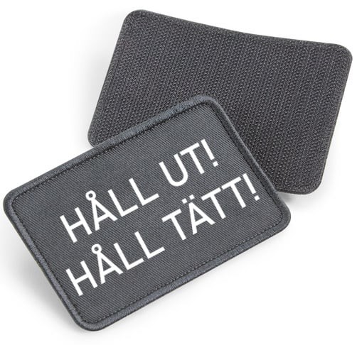 Håll Ut, Håll Tätt - tygpatch med kardborre (Graphite gray Onesize)