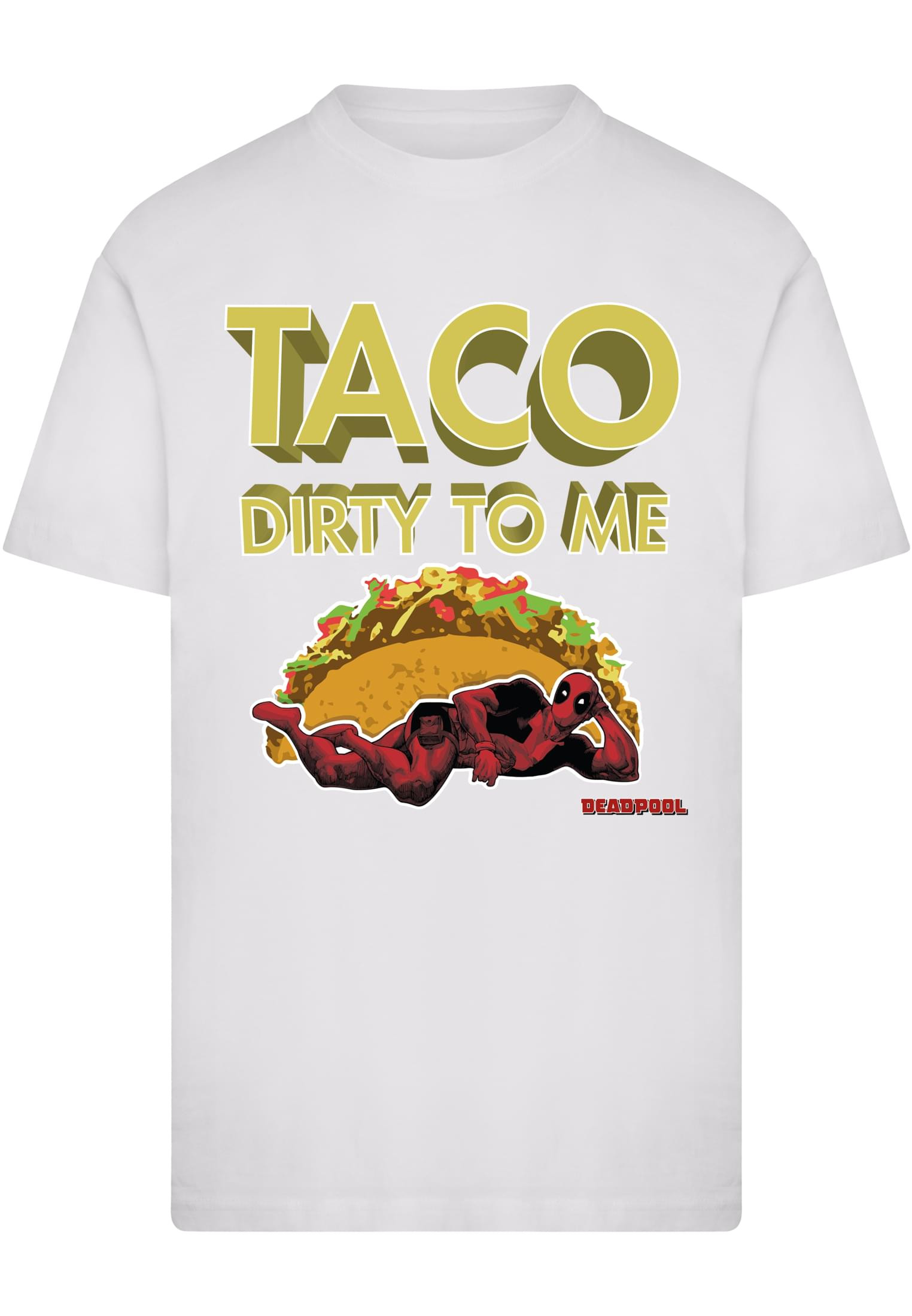TACO DIRTY TO ME, Deadpool T-shirt - vit (L vit)